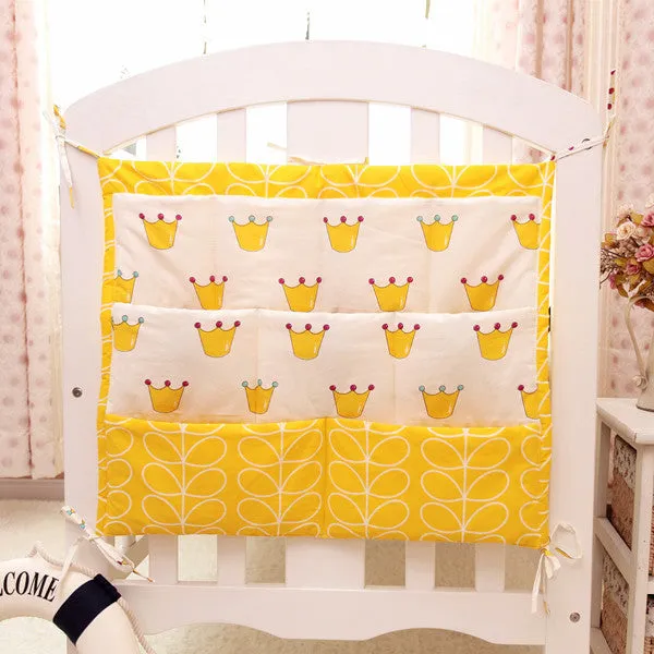 60*50 CM Baby Bed Hanging Storage Bag  Baby Bedding Sets Cotton Printed Cotton Bottles Diaper Sundries Multilayer Pockets Bag