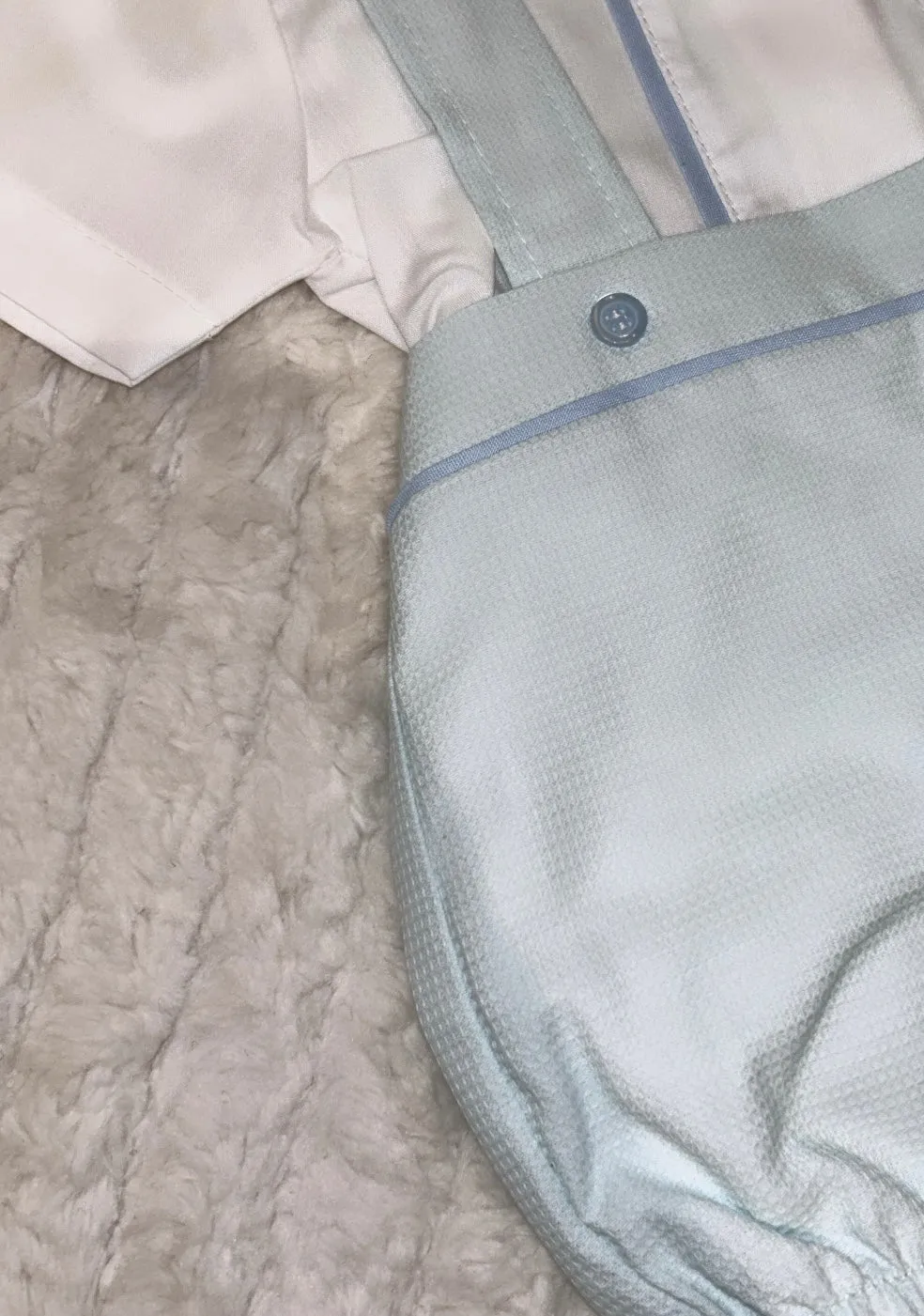 Baby blue dungaree and shirt