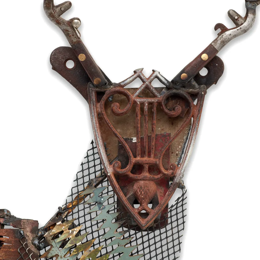 FOLK FAUNA (PRONGHORN) original mixed media wall art