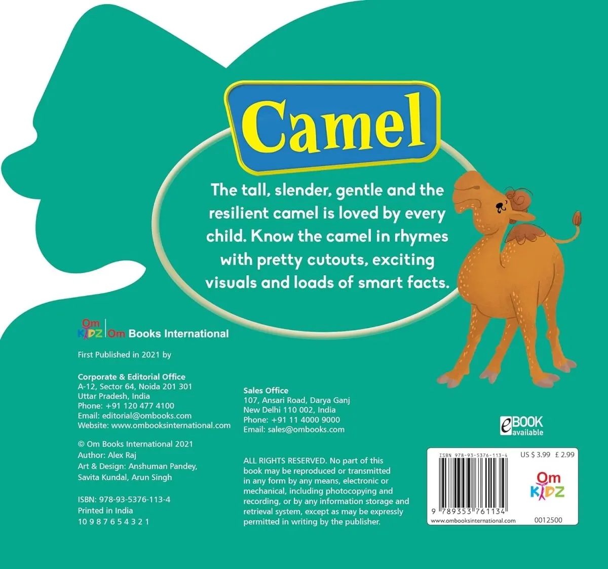 Om Books International Camel ( Animals and Birds)- Cutout Board Books