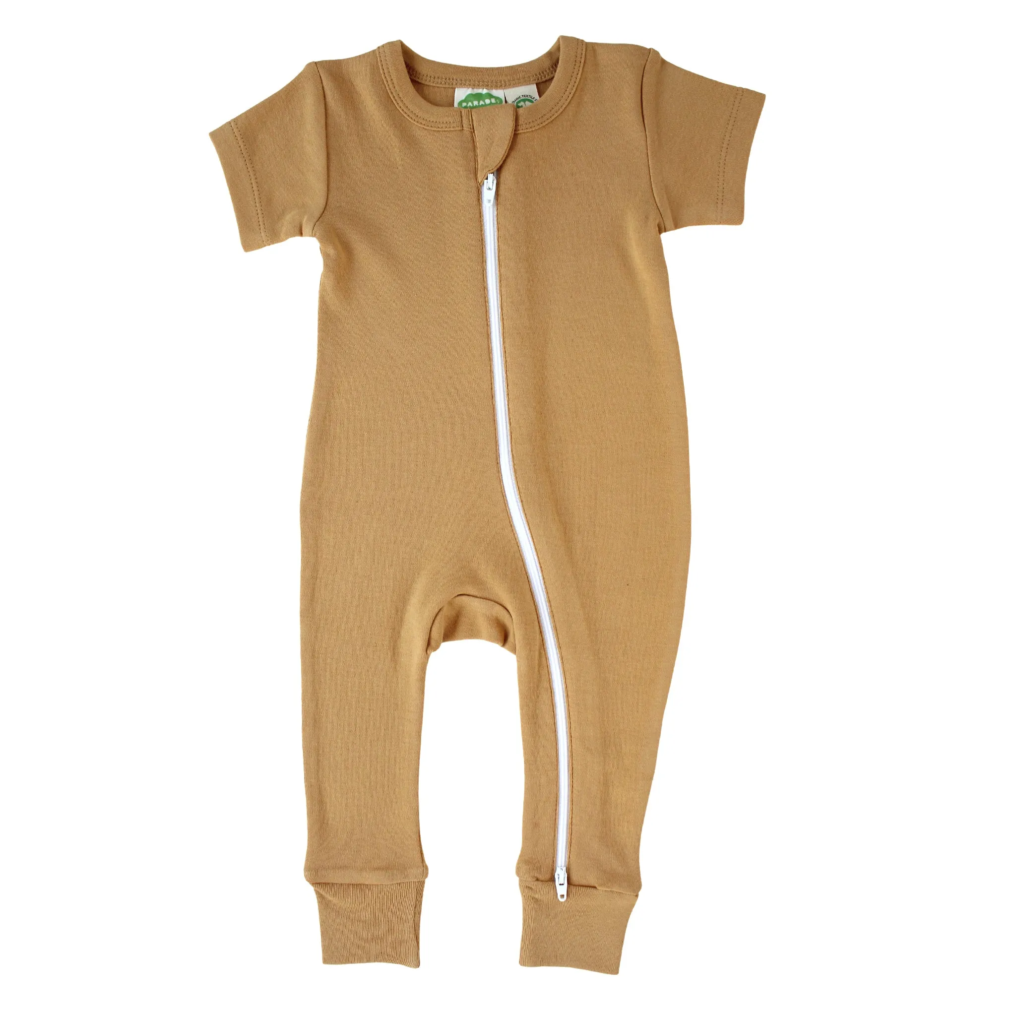 Organic Essential Basics '2-Way' Zip Romper - Short Sleeve
